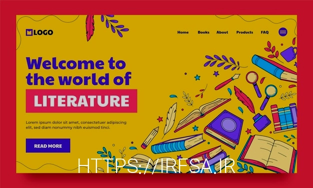 Free vector hand drawn literature landing page